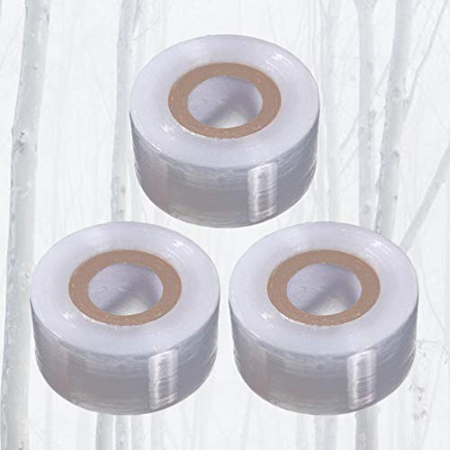 YARDWE Grafting Tape| 3 Roll 30mm Wide Clear Stretchable Nursery Grafting Films for Floristry Plants Repair, Bio- degradable Moisture Barrier Grafting Tools for Garden Trees Fruit Vegetable Flower