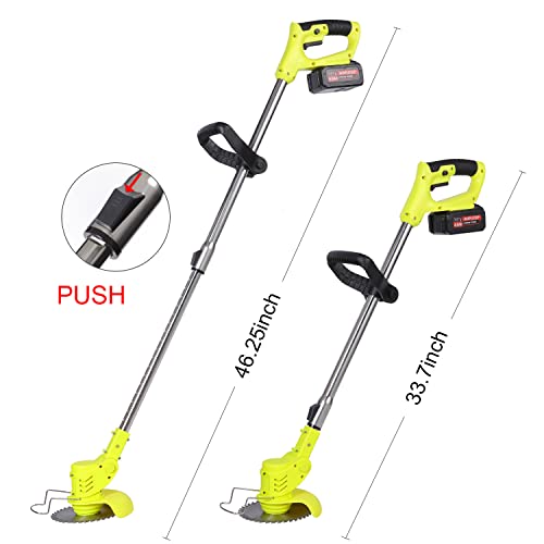 Weed Wacker Cordless Brush Cutter Battery Powered with 2Pcs 36Tv 4A Battery,Electric Brush Cutter Stringless Weed Eater with 9Blades,Weed Trimmer for Lawn,Garden,Yard,Bush Trimming&Pruning,Lightweight