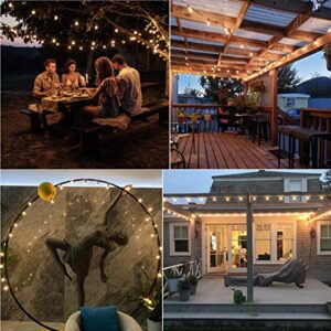 ZOTOYI Solar Outdoor String Lights 50FT Globe String Lights Patio Lights with 24+2 LED Filament Plastic Bulbs, Commercial Waterproof Shatterproof for Backyard Tents Garden Porch Cafe Party