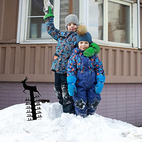 Table Levelers 3/8 Gift 24cm Snowflake Snow Measuring Instrument Snowmobile Snow Measuring Instrument Metal Snow Measuring Ruler Outdoor Garden Ornament 2ft Level Magnetic (Black, One Size)