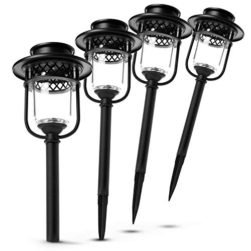 Home Zone Security Pathway & Garden Solar Glass Lights Stainless Steel (4-Set)