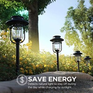 Home Zone Security Pathway & Garden Solar Glass Lights Stainless Steel (4-Set)