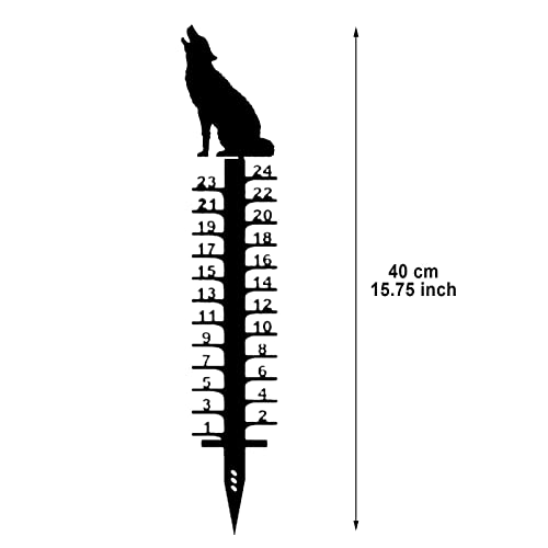 String Line Holder for Construction Gift 24cm Snowflake Snow Measuring Instrument Snowmobile Snow Measuring Instrument Metal Snow Measuring Ruler Outdoor Garden Ornament Mini Saw (Black, One Size)