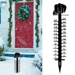 Snowflake Snow Measuring Instrument Snowmobile Snow Measuring Instrument Metal Snow Measuring Ruler Outdoor Garden Ornaments Reference Bit (Black, One Size)