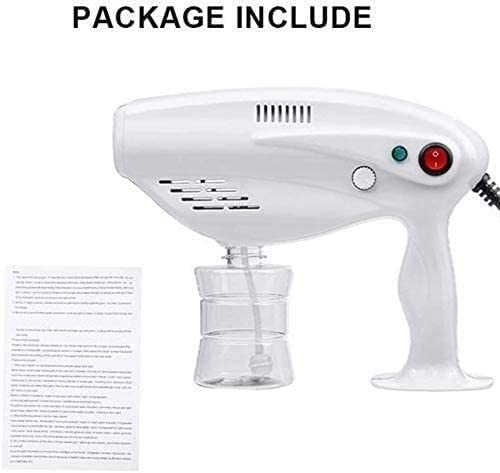 Steam Gun Spray Nano Atomizer Small Sterilization Container Steam Gun, Handheld Rechargeable Nano Atomizer Electric Sprayer Nozzle Adjustable Fogger for Home, Office, School or Garden