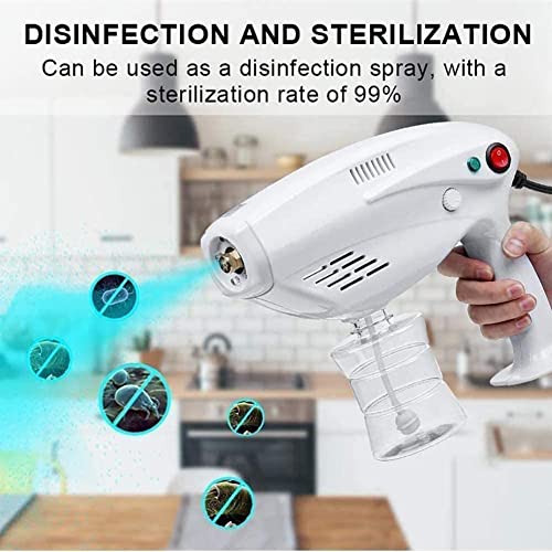 Steam Gun Spray Nano Atomizer Small Sterilization Container Steam Gun, Handheld Rechargeable Nano Atomizer Electric Sprayer Nozzle Adjustable Fogger for Home, Office, School or Garden