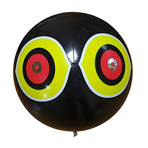 SoBeiKre Reflective Inflatable Bird with Reflective Eyeball Patch Bird Ball Eye PVC Patio Lawn & Garden Bugs Away (Black-`, One Size)