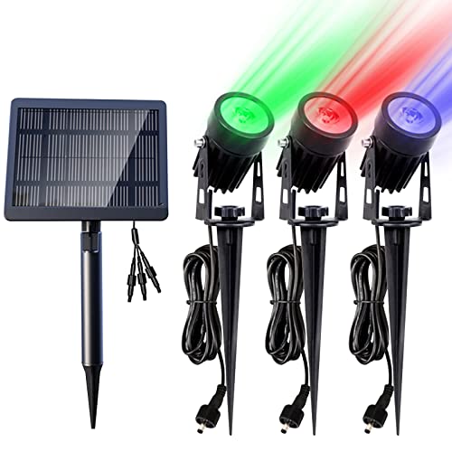 Arclight Solar Christmas Spot Lights RGB Colored Aluminum Outdoor Landscape Spotlights IP65 Waterproof Colorful LED Lighting Decorations for Garden Yard Patio Pathway House