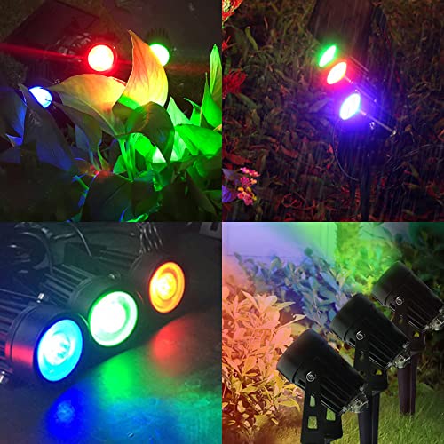 Arclight Solar Christmas Spot Lights RGB Colored Aluminum Outdoor Landscape Spotlights IP65 Waterproof Colorful LED Lighting Decorations for Garden Yard Patio Pathway House