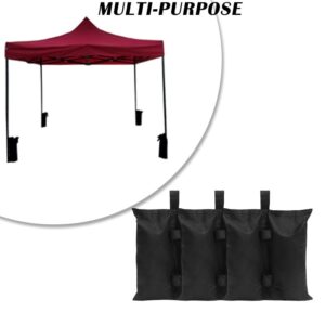 SLOWSNAIL 2-Pack Durable Sandbags for Canopy Tent 112 LBS - Double Pockets Series Weight Bags for Pop up Canopies, Sun Shelter, Gazebos, Carport - Black