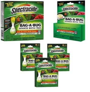 united industries spectracide bag-a-bug japanese beetle trap2-1 trap (56901) + 18 replacement bags (56903) + 1 replacement lure (hg-16905) (bag-a-bug bundle pack)