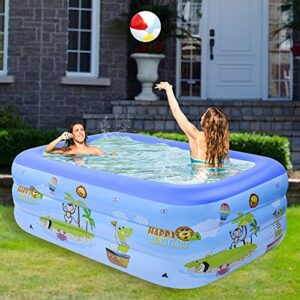 inflatable swimming pool, inflatable pool for kids and baby, 71 x 55x 23.6 inch thickened family inflatable lounge blow up pool for toddlers, outdoor, garden, backyard, summer water party