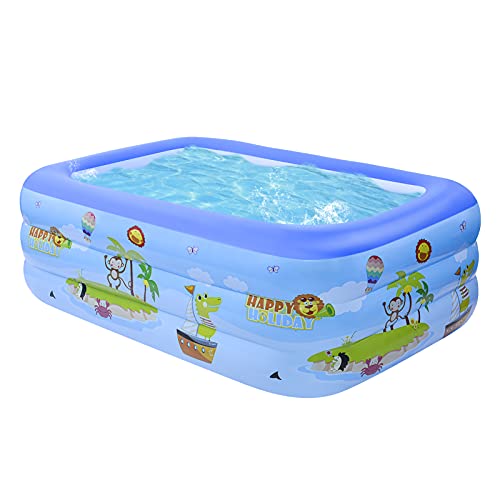 Inflatable Swimming Pool, Inflatable Pool for Kids and Baby, 71 x 55x 23.6 Inch Thickened Family Inflatable Lounge Blow Up Pool for Toddlers, Outdoor, Garden, Backyard, Summer Water Party