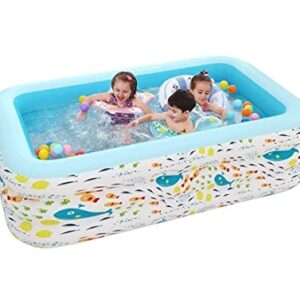 Inflatable Pool Family Pool Inflatable Swimming Pool Rectangular Blow Up Pool for Adults, 305 X 175 X 60 Cm Paddling Pool for Garden Summer Water Party (Size : 305cm*175cm*60cm)