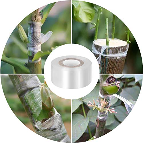 YARDWE Grafting Tape| 30mm Wide Clear Stretchable Nursery Grafting Films for Floristry Plants Repair, Bio- degradable Moisture Barrier Grafting Tools for Garden Trees Fruit Vegetable Flower