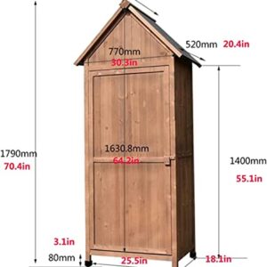 MUWIZ Outdoor Storage Shed, Storage Shed and Tool Shed Outdoor Storage Shed, Wooden Garden House Tool Box Farm Implement Storage Room Sundries Storage Cabinet