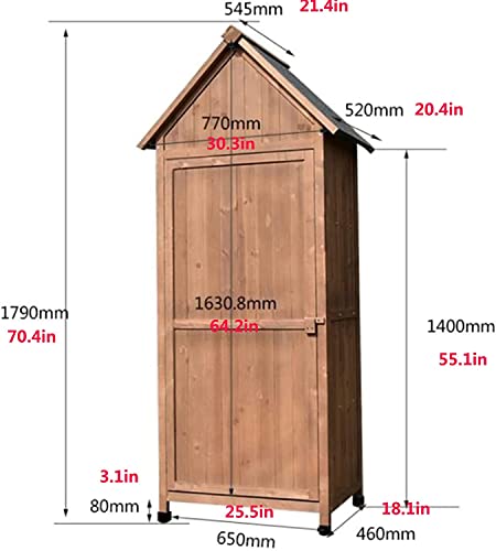 MUWIZ Outdoor Storage Shed, Storage Shed and Tool Shed Outdoor Storage Shed, Wooden Garden House Tool Box Farm Implement Storage Room Sundries Storage Cabinet