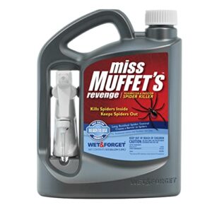 wet & forget 803064 miss muffet’s revenge indoor and outdoor spider killer with attached sprayer, 64 fluid ounces, ready to use