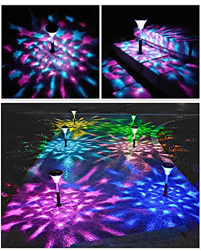 arzerlize Solar Pathway Lights, Bright Dynamic/Color Changing Garden Solar Lights Outdoor Waterproof IP67 Solar Powered Led Path Lights for Yard Landscape Walkway Lawn Ground Decorative 2 Pack