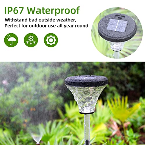 arzerlize Solar Pathway Lights, Bright Dynamic/Color Changing Garden Solar Lights Outdoor Waterproof IP67 Solar Powered Led Path Lights for Yard Landscape Walkway Lawn Ground Decorative 2 Pack