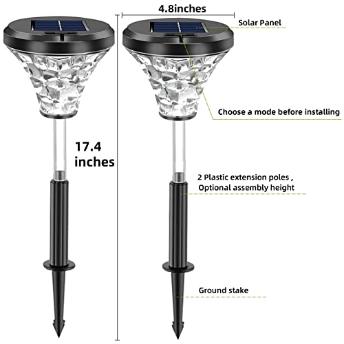 arzerlize Solar Pathway Lights, Bright Dynamic/Color Changing Garden Solar Lights Outdoor Waterproof IP67 Solar Powered Led Path Lights for Yard Landscape Walkway Lawn Ground Decorative 2 Pack