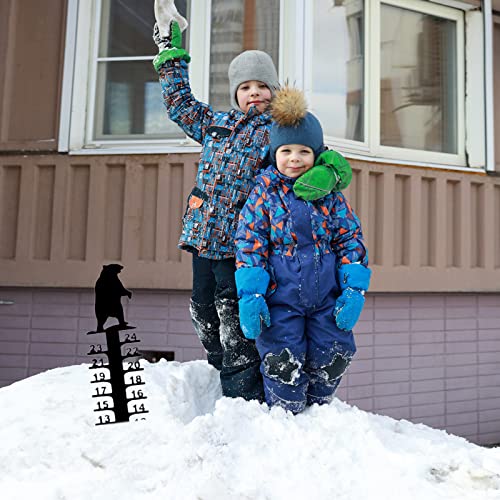 Gift 24cm Snowflake Snow Measuring Instrument Snowmobile Snow Measuring Instrument Metal Snow Measuring Ruler Outdoor Garden Ornament Soft Play Equipment 9 Piece (Black, One Size)