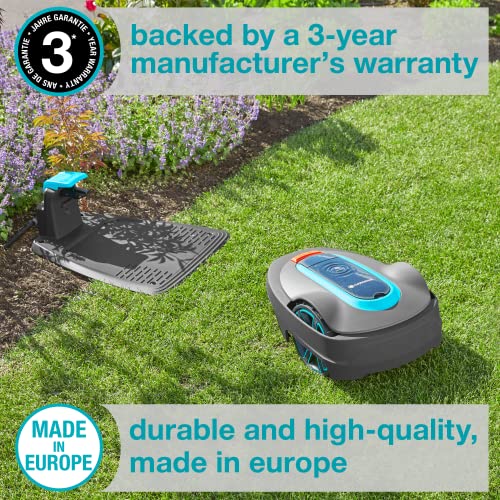 GARDENA 15001-41 SILENO City - Automatic Robotic Lawn Mower, with Bluetooth app and Boundary Wire, one of The quietest in its Class, for lawns up to 2700 Sq Ft, Made in Europe, Grey