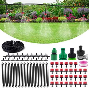 msdada 82ft drip irrigation kits garden irrigation accessories, plant watering system with 1/4” blank distribution tubing hose,diy plant garden hose watering kit (red)