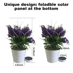 UFUNDA Outdoor Solar Flower Lights with Pot, Landscape Pathway Decorative LED Lights, UV Resistant Lavender Solar Lights Outdoor Waterproof for Garden Decor, Lawn, Patio,Courtyard, Sidewalk(Lavender)