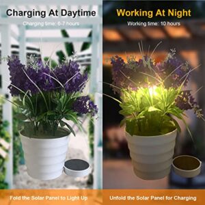 UFUNDA Outdoor Solar Flower Lights with Pot, Landscape Pathway Decorative LED Lights, UV Resistant Lavender Solar Lights Outdoor Waterproof for Garden Decor, Lawn, Patio,Courtyard, Sidewalk(Lavender)