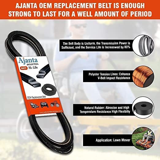 Ajanta OEM Replacement Belt (5/8x42) 112-0305 Compatible MTD754-0468, 954-0468 MTDAutodrive Step-Thru Lawn and Garden Tractors, 1999 and Newer, Toro112-0305 ToroLX420, LX423, LX425, LX460 and LX500