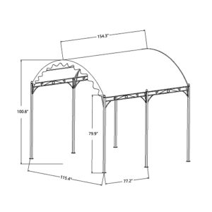 Outdoor Patio 13ft.Wx10ft.W Steel Carport Shelter Garage Tent, Garden Storage Shed with Anchor Kit, Gazebo for 6-8 People, Designed for Small Place, Easy Assembly