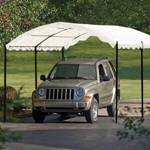 Outdoor Patio 13ft.Wx10ft.W Steel Carport Shelter Garage Tent, Garden Storage Shed with Anchor Kit, Gazebo for 6-8 People, Designed for Small Place, Easy Assembly