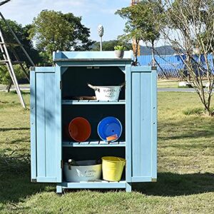 MUWIZ Outdoor Storage Shed, Storage Shed and Tool Shed Garden Storage Shed Small 3 Tier Fir Wood Locker Patio Tool Locker Locker Tool Locker Lawn Care Equipment