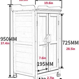 MUWIZ Outdoor Storage Shed, Storage Shed and Tool Shed Garden Storage Shed Small 3 Tier Fir Wood Locker Patio Tool Locker Locker Tool Locker Lawn Care Equipment