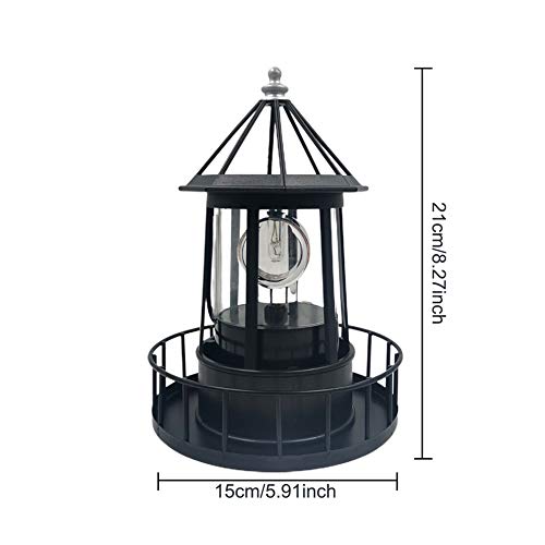 Tookie LED Solar Powered Lighthouse, 360 Degree Rotating Solar Light, IP65 Hanging LED Solar Lighthouse, for Home, Garden, Patio, Backyard, Porch, Yard