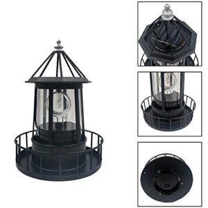 Tookie LED Solar Powered Lighthouse, 360 Degree Rotating Solar Light, IP65 Hanging LED Solar Lighthouse, for Home, Garden, Patio, Backyard, Porch, Yard