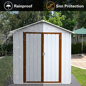 Reemoon 4 X 6 FT Storage Shed, Outdoor Metal Garden Shed with Lockable Door, Waterproof Tool Shed for Yard, Patio, Lawn