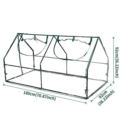 Portable Mini Greenhouse for Outdoors , 6.0' x 3.0' x 3.0' Small Greenhouse for Indoor Outdoor, Mini Clear Green house with PE Cover and Roll-Up Zipper Door for Winter Seedling, Flowers, Plant Growing