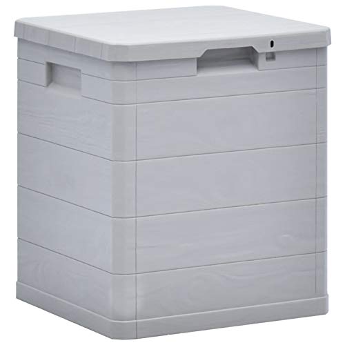 Festnight Garden Storage Box Lockable Garden Container Cabinet Toolbox for Patio Outdoor Furniture 23.8 gal Light Gray