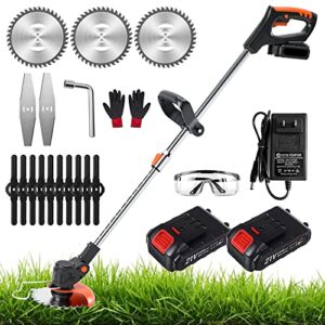 windpost electric weed wacker,650w cordless weed eater,21v string trimmers,weed wacker cordless with battery and charger for home garden, lawn, yard, bush trimming & pruning (black)