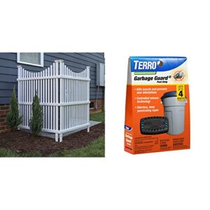 enclo privacy screens zp19036 huntersville privacy screen, white & terro t800 garbage guard trash can insect killer – kills flies, maggots, roaches, beetles, and other insects