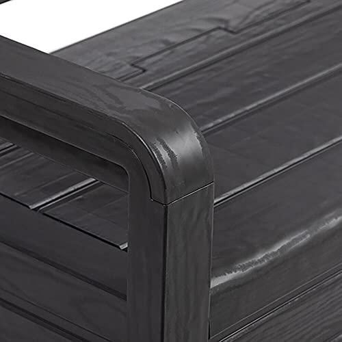 ALIDAM Deck Box Storage Box 70 Gallon Outdoor Deck Storage Box Chest Bench, Dark Gray Patio Deck Garden Furniture