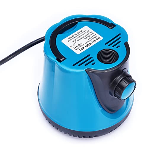 nongovee Aquarium Submersible Pump: 600GPH 2300L/H 45W Adjustable Displacement with 6ft Power Cord for Garden Waterfalls | Pool Covers | Hydroponics | Fish Tanks | Small Ponds | Fountains