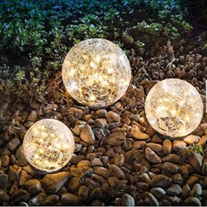 xyart patio solar lights outdoor garden decorative with 20 led, outside solar gazing ball for garden yard lawn (1 pack, 3.93″, small)