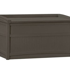 ALIDAM Deck Box Storage Box 50 Gallon Outdoor Deck Storage Box Resin Patio Seat Garden Bench, Brown Patio Deck Garden Furniture