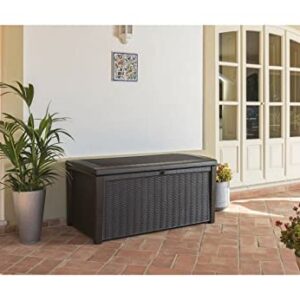 ALIDAM Deck Box Storage Box 110 Gallon Resin Deck Box-Organization and Storage for Patio Patio Deck Garden Furniture