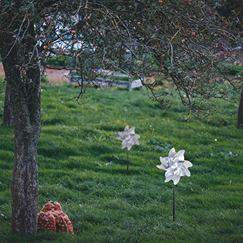 YARNOW Garden Wind Spinners Plastic Pinwheels Bird Repeller Pinwheels Wind Sculptures Yard Stake Stick Art Ornament Bird Repellent Device Stake Decorations for Lawns Yard Patio 2Pcs