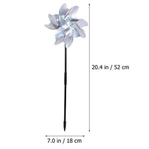 YARNOW Garden Wind Spinners Plastic Pinwheels Bird Repeller Pinwheels Wind Sculptures Yard Stake Stick Art Ornament Bird Repellent Device Stake Decorations for Lawns Yard Patio 2Pcs