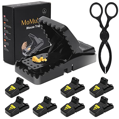 8 Pack Mouse Trap with 1 clamp Mouse Traps Indoor for Home Best Humane with 8 Trap Mouse Snap Traps Safe and Effective Mousetrap for Living Room Kitchen Basement Garden Balcony